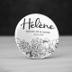 Badge Mariage Fleurs Noir et Blanc