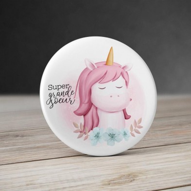 Badge Licorne Super Grande Soeur