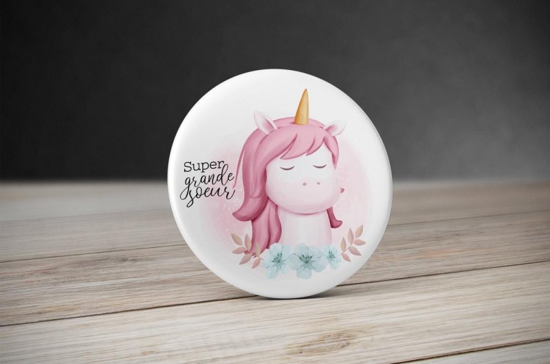 Badge Licorne Super Grande Soeur