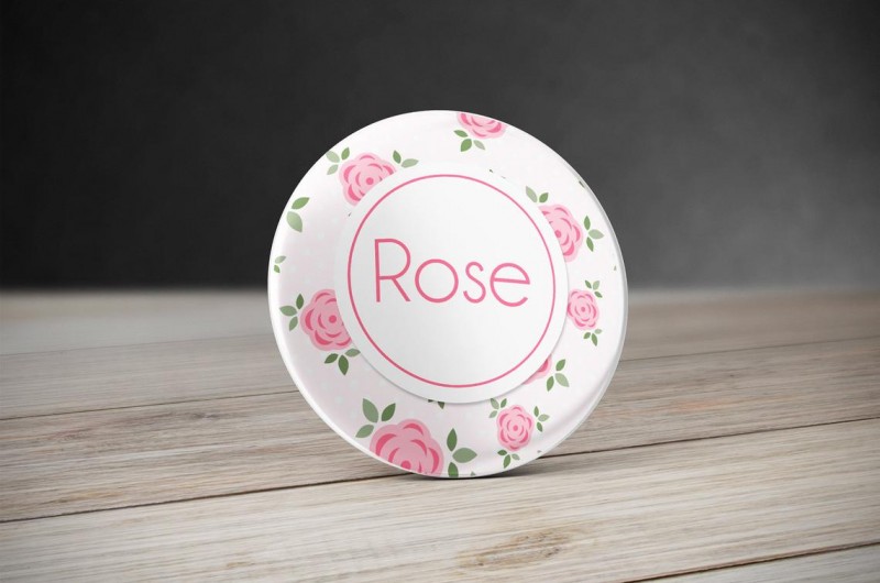 Badge personnalisé Roses