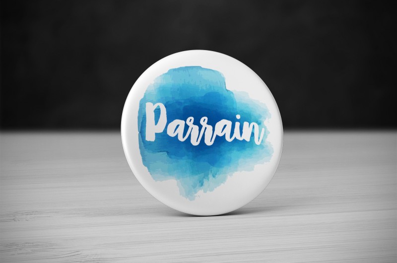 Badge Parrain Aquarelle