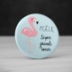 Badge Flamant Rose Super Grande Soeur