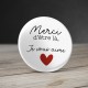 Badge coeur avec message personnalisé