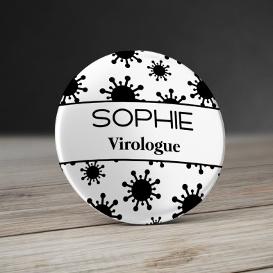 Badge Virus Noir et Blanc