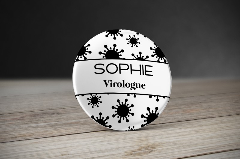 Badge Virus Noir et Blanc