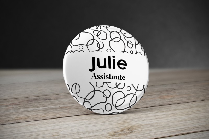 Badge Bulles - Noir et Blanc