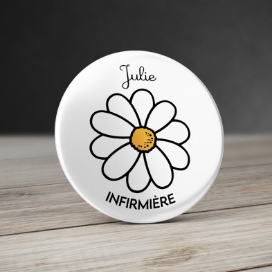 Badge Marguerite personnalisé