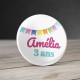 Badge Anniversaire personnalisé - Fanions.