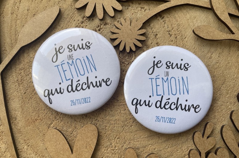 Badge Mariage Témoin qui déchire