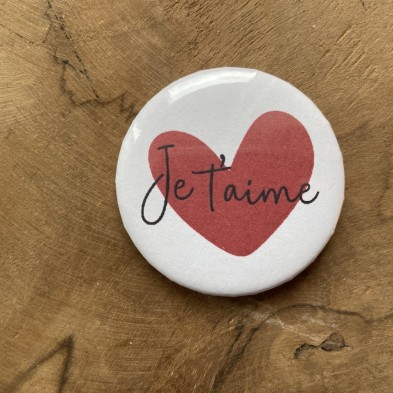 Badge Je t'aime Coeur