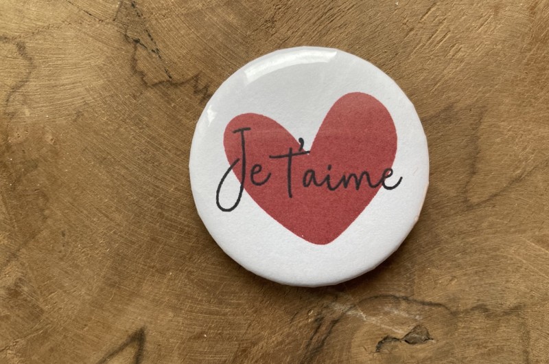 Badge Je t'aime Coeur