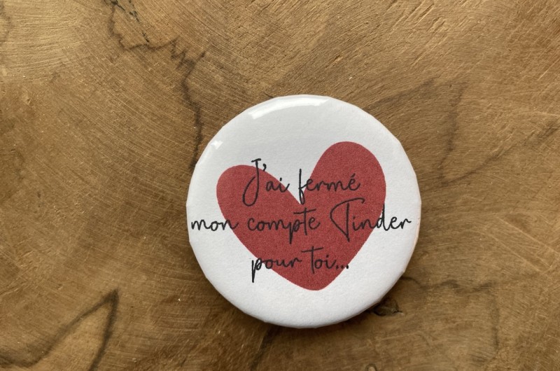 Badge Amour et Humour - Tinder