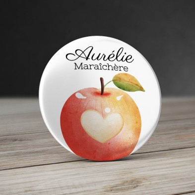 Badge Pomme aquarelle