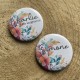 Badge personnalisé Fleurs Aquarelle V2