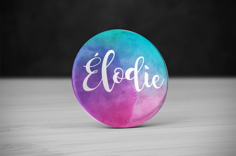 Badge Prénom Aquarelle