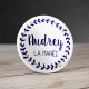 Badge Mariage Couronne de fleurs Bleu et jaune