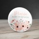 Badge personnalisé Fleurs Aquarelle rose