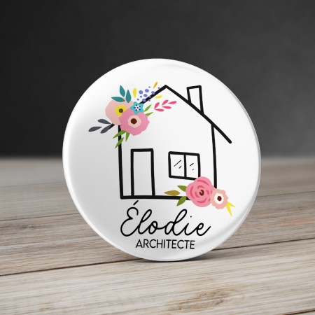 Badge Métier Architecte fleurs