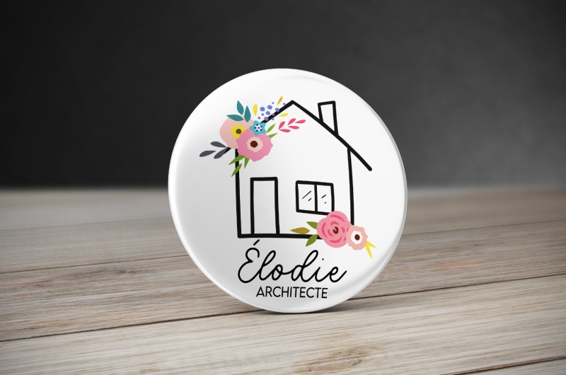 Badge Métier Architecte fleurs