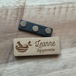 Badge Métier Mortier Pharmacie en bois