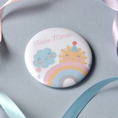 Badge Future Maman Arc-en-ciel