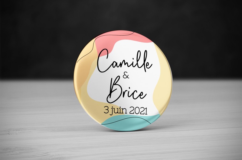 Badge Mariage Mulitcolore