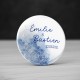 Badge Mariage Aquarelle bleue