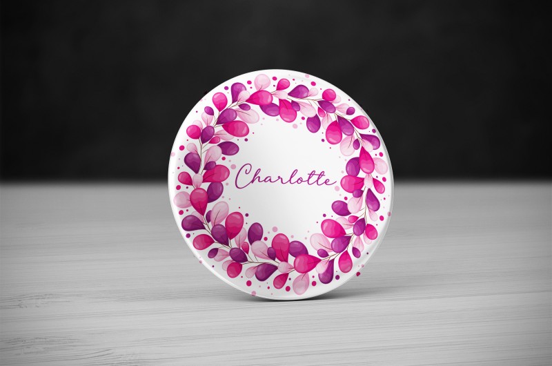 Badge prénom Rose et violet