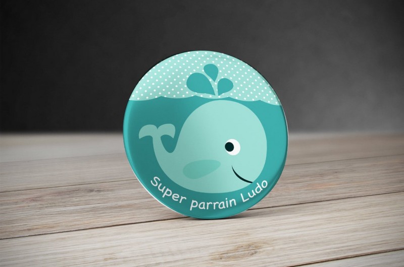 Badge Baleine personnalisé