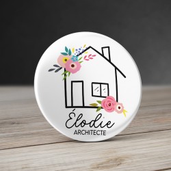 Badge M&eacute;tier Architecte fleurs